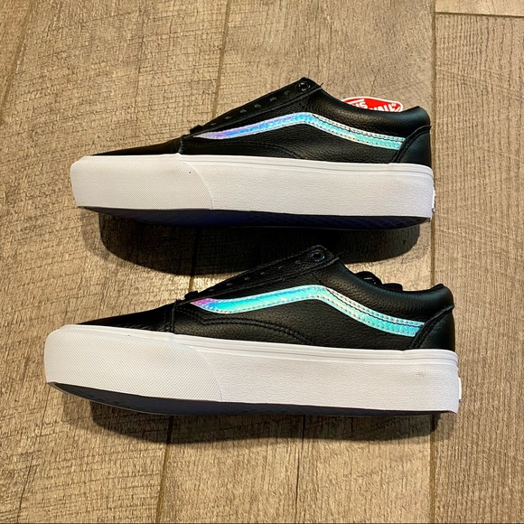 Vans Holo Sidestripe Old Skool Platform Shoes - Black True White - 9 Women’s - Picture 5 of 12